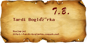Tardi Boglárka névjegykártya