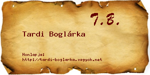 Tardi Boglárka névjegykártya